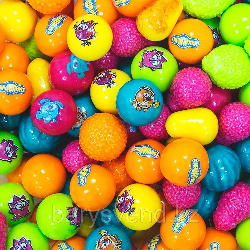 Жев. резинка 23 мм "Смешарики мульти-фрукт (с начинкой)" (310 шт в уп)