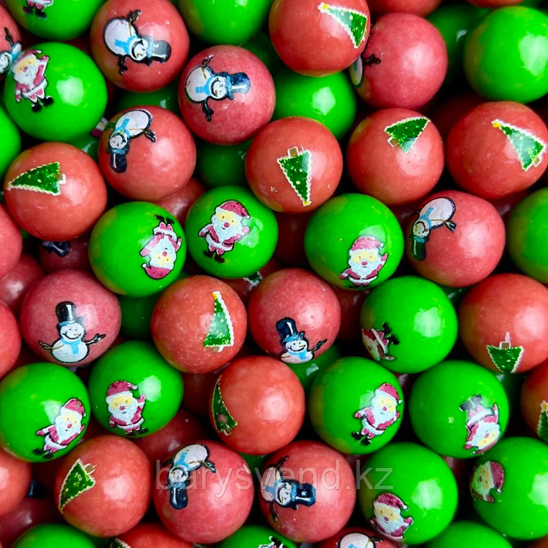 Жев. резинка 21 мм "Christmas Mix Gumball "  415 шт/уп (ZED Candy) (цена за 1шт - 16тг)